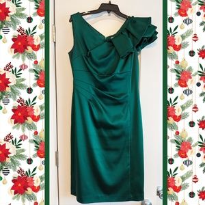 Emerald Green Satin Evening Dress Size 6